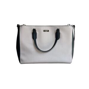 Kate Spade Leighann Laurel Way Leather Satchel Neutral Blush/Black Handbag Large